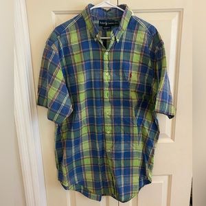 Blue multicolor plaid polo by Ralph lauren MENS XL